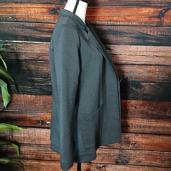 NWT Banana Republic Boyfriend Blazer M Gray Soft Knit Relaxed Jacket - Picture 6 of 11